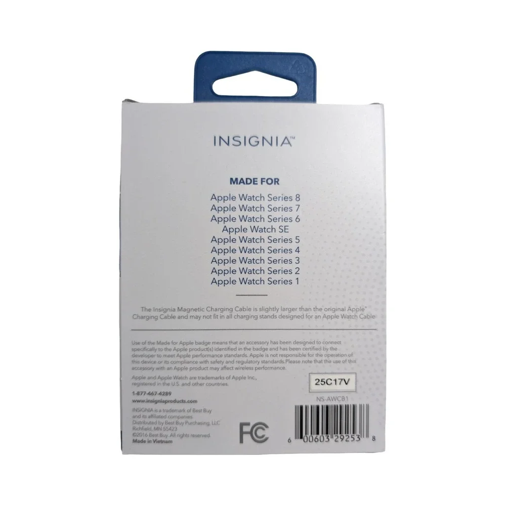 9-O Insignia- Apple Watch Magnetic Charging‎ Cable 4' - White (Tested)